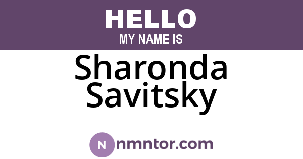 Sharonda Savitsky