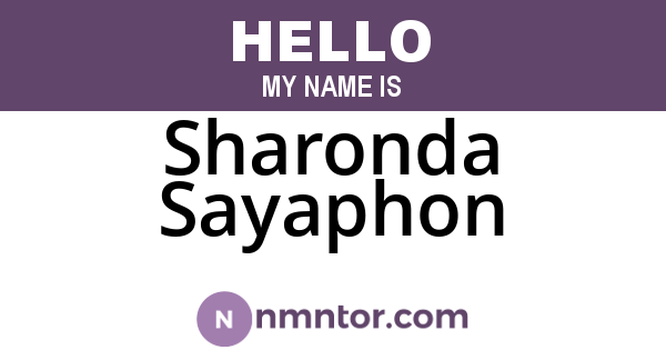 Sharonda Sayaphon