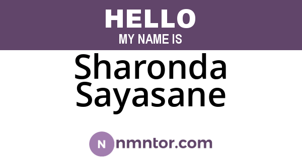 Sharonda Sayasane