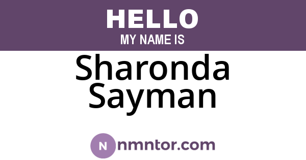 Sharonda Sayman