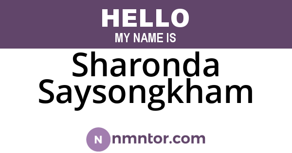 Sharonda Saysongkham