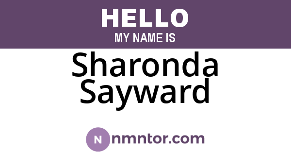 Sharonda Sayward