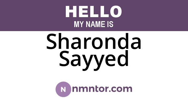 Sharonda Sayyed