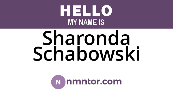 Sharonda Schabowski