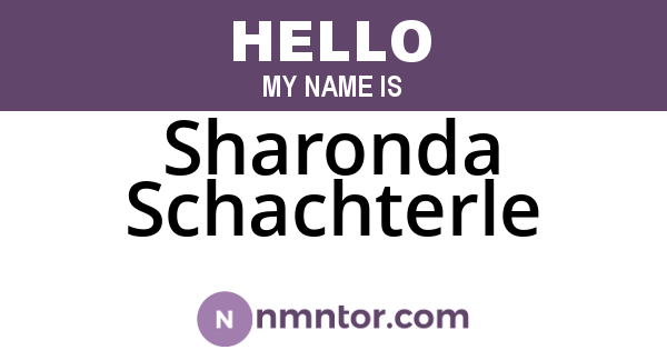 Sharonda Schachterle