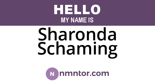 Sharonda Schaming