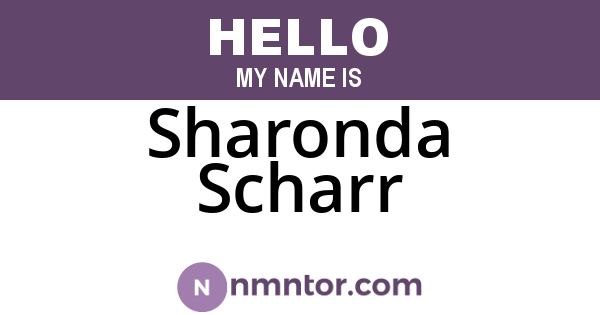 Sharonda Scharr
