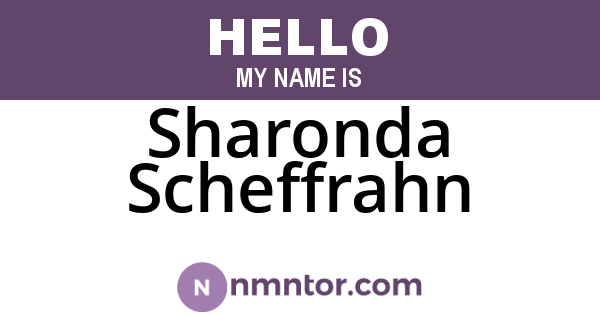 Sharonda Scheffrahn