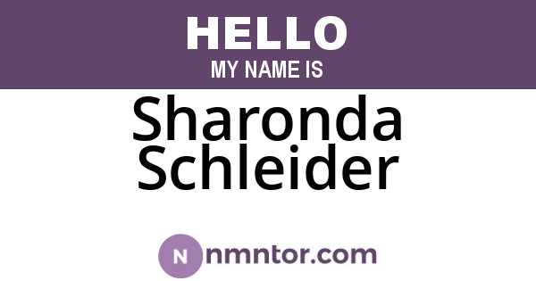 Sharonda Schleider