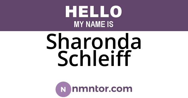 Sharonda Schleiff