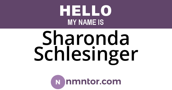 Sharonda Schlesinger