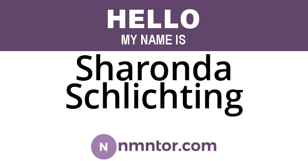 Sharonda Schlichting