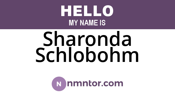 Sharonda Schlobohm