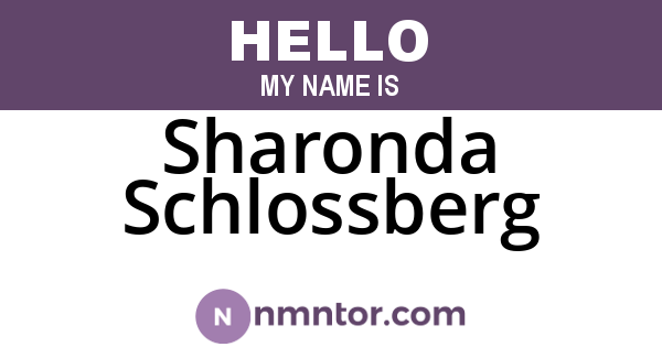 Sharonda Schlossberg