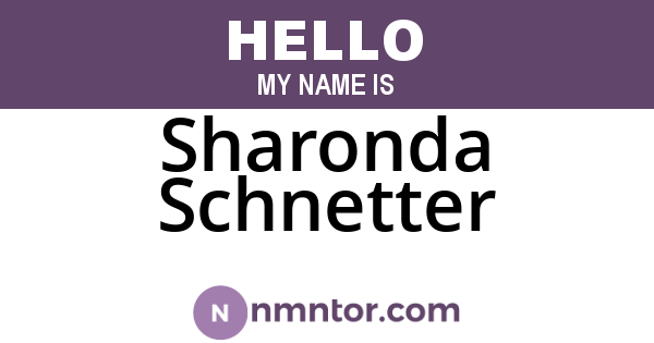 Sharonda Schnetter