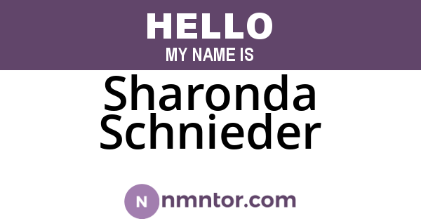 Sharonda Schnieder