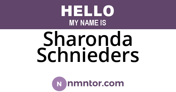 Sharonda Schnieders