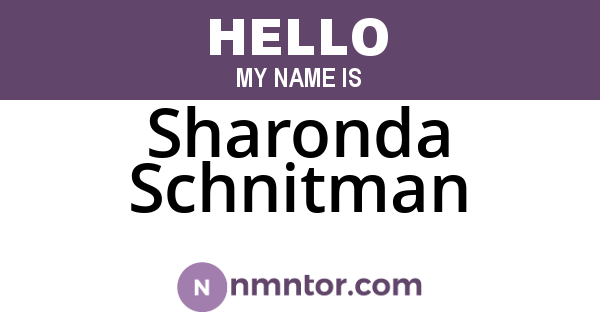 Sharonda Schnitman
