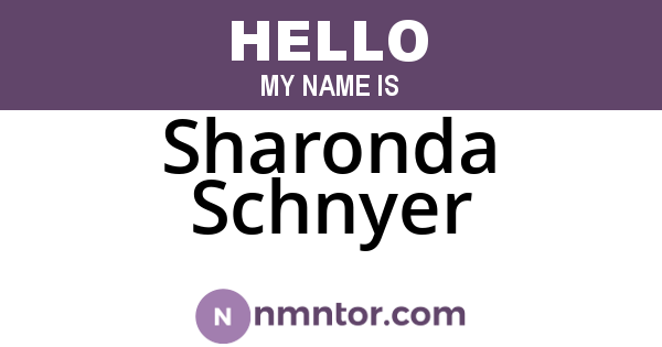 Sharonda Schnyer