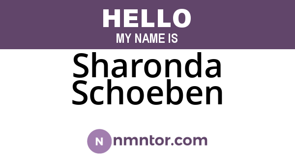 Sharonda Schoeben