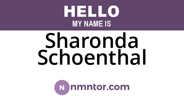 Sharonda Schoenthal