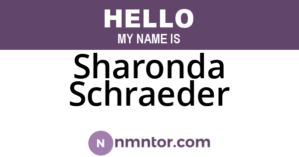 Sharonda Schraeder