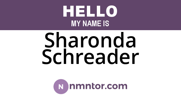Sharonda Schreader