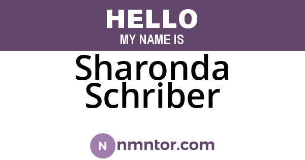 Sharonda Schriber