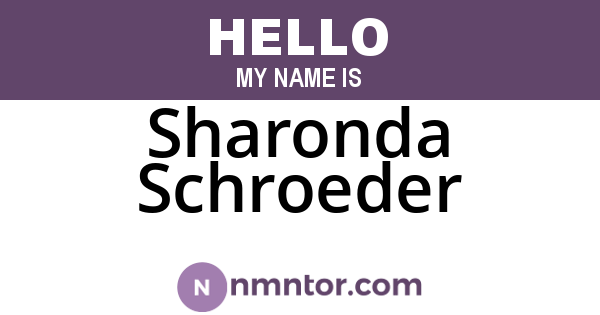 Sharonda Schroeder
