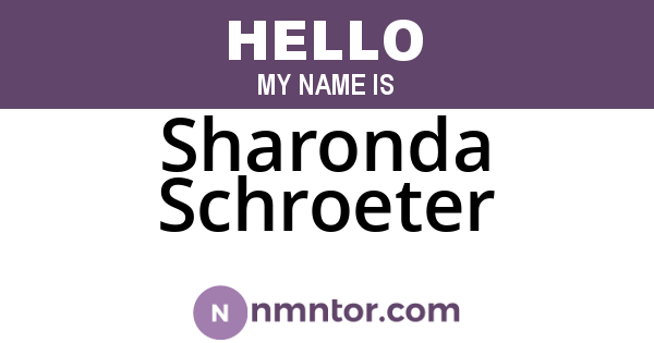 Sharonda Schroeter
