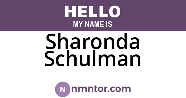 Sharonda Schulman