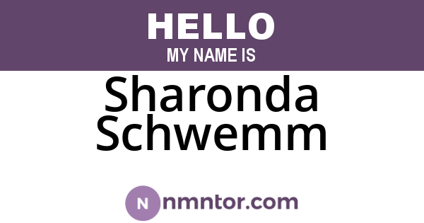 Sharonda Schwemm
