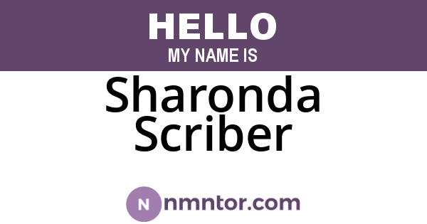 Sharonda Scriber