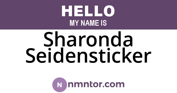 Sharonda Seidensticker