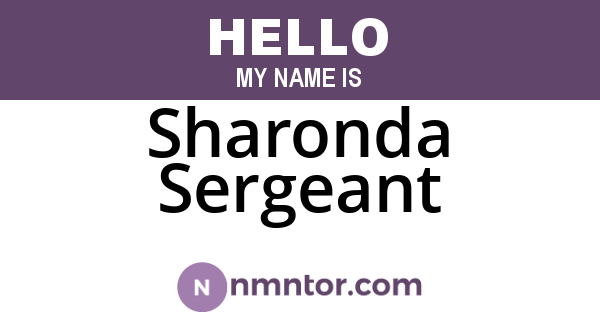 Sharonda Sergeant