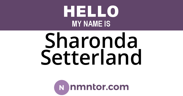 Sharonda Setterland