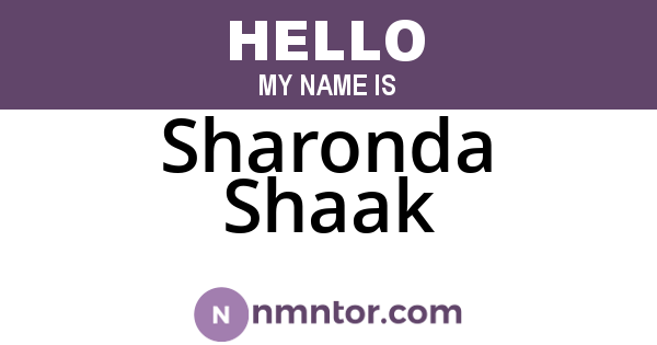 Sharonda Shaak