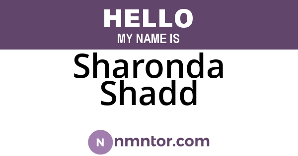 Sharonda Shadd