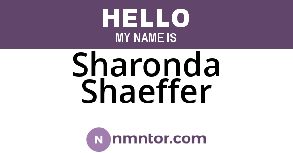 Sharonda Shaeffer