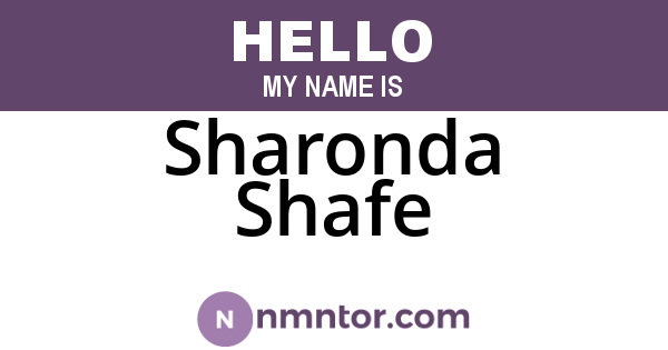 Sharonda Shafe