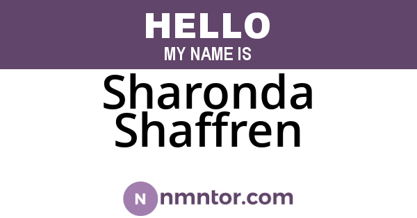 Sharonda Shaffren