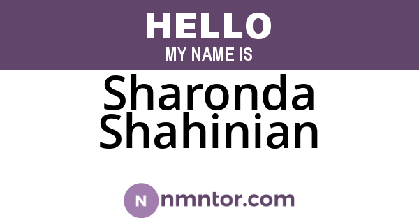 Sharonda Shahinian