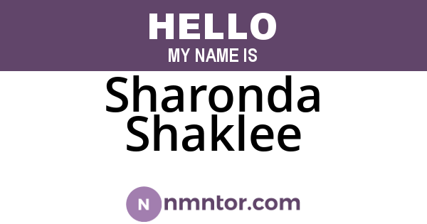 Sharonda Shaklee