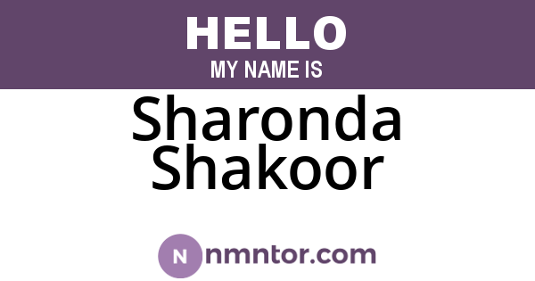 Sharonda Shakoor