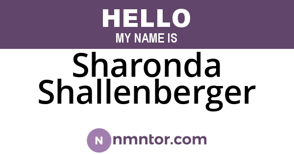 Sharonda Shallenberger