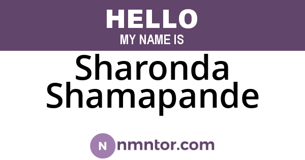 Sharonda Shamapande