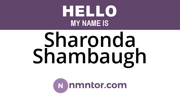 Sharonda Shambaugh