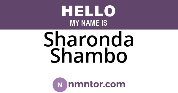 Sharonda Shambo