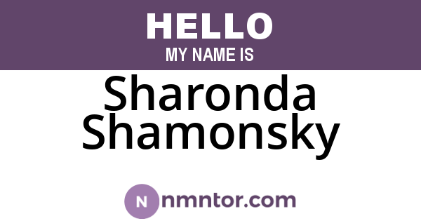 Sharonda Shamonsky