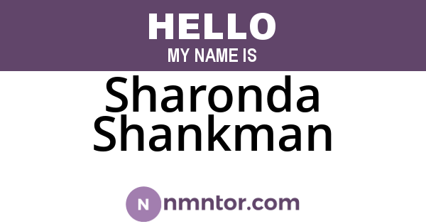 Sharonda Shankman